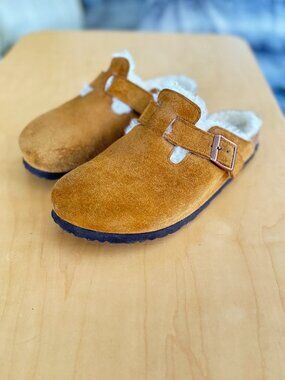 Birkenstock Boston Shearling, Mink Suede, Women's 9.5-10
